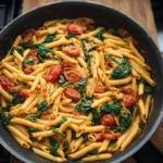 Creamy One Pot Spinach Tomato Pasta