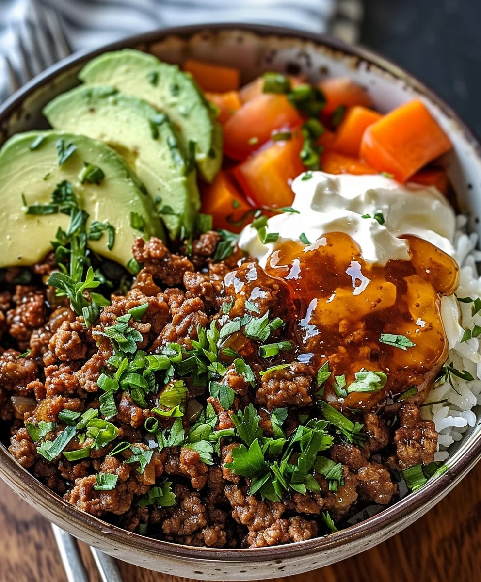 Ground Beef Hot Honey Bowl – Quick & Zesty Weeknight Meal image 2