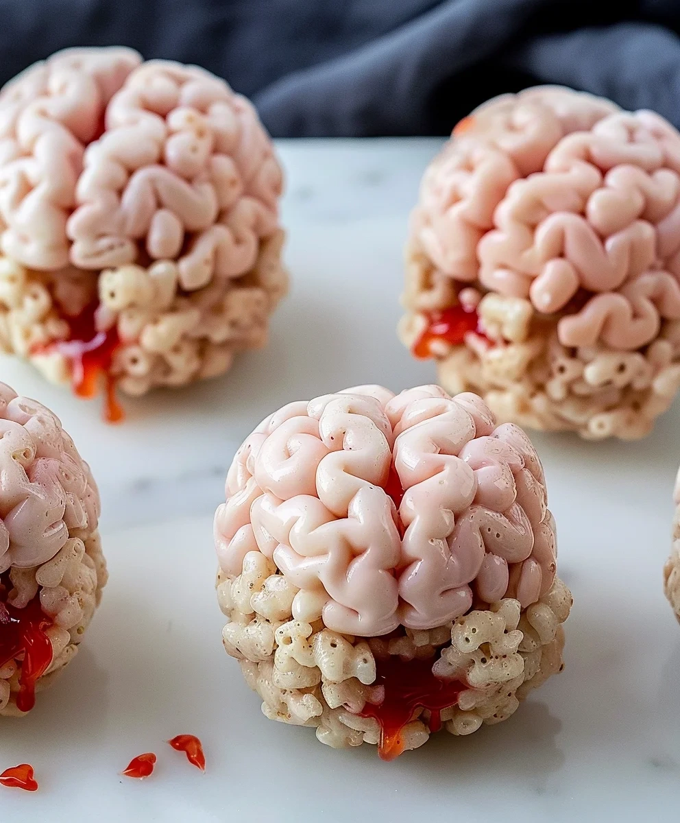 Marshmallow Rice Krispies Halloween Brains