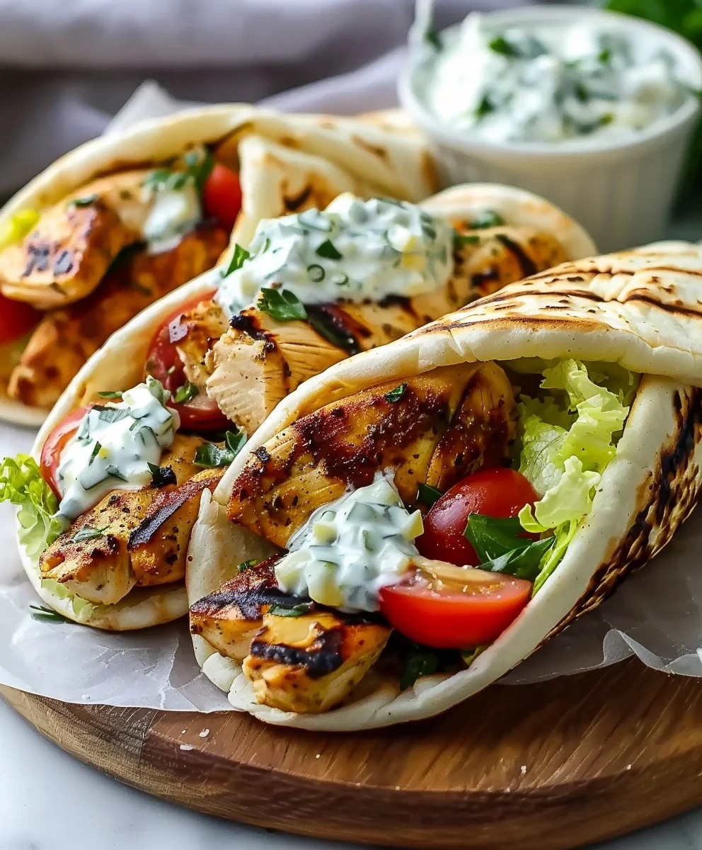 Mediterranean Chicken Gyros With Creamy Feta Tzatziki