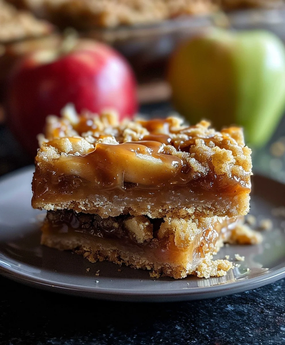 Salted Caramel Apple Crumble Bars