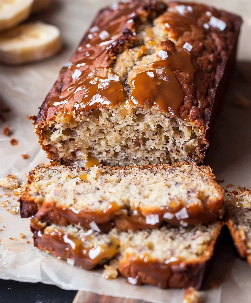 Salted Caramel Banana Bread