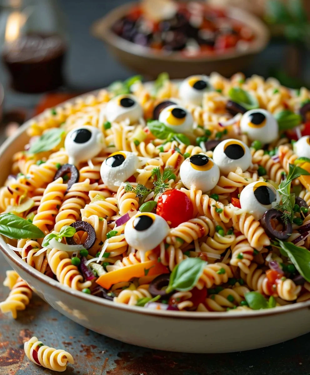 Spooky Eyeball Pasta Salad: Mozzarella Eyeballs Recipe image 2