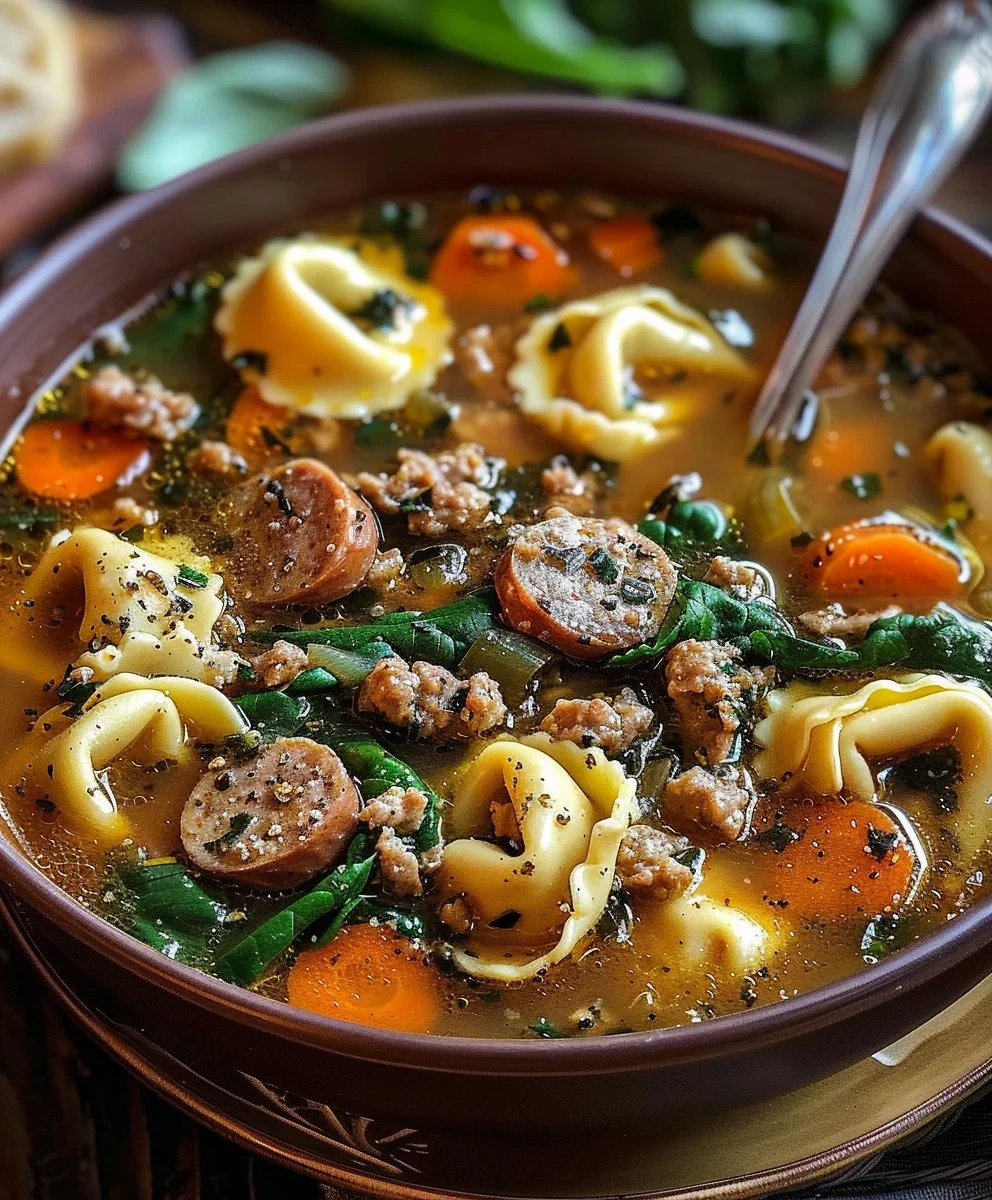 Autumn Tortellini Soup with Beef Sausage image 2