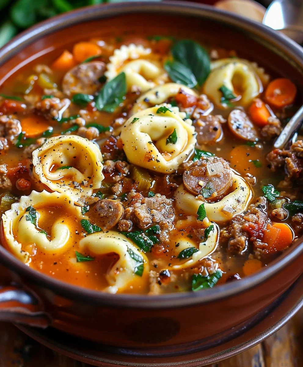 Autumn Tortellini Soup with Beef Sausage image 3