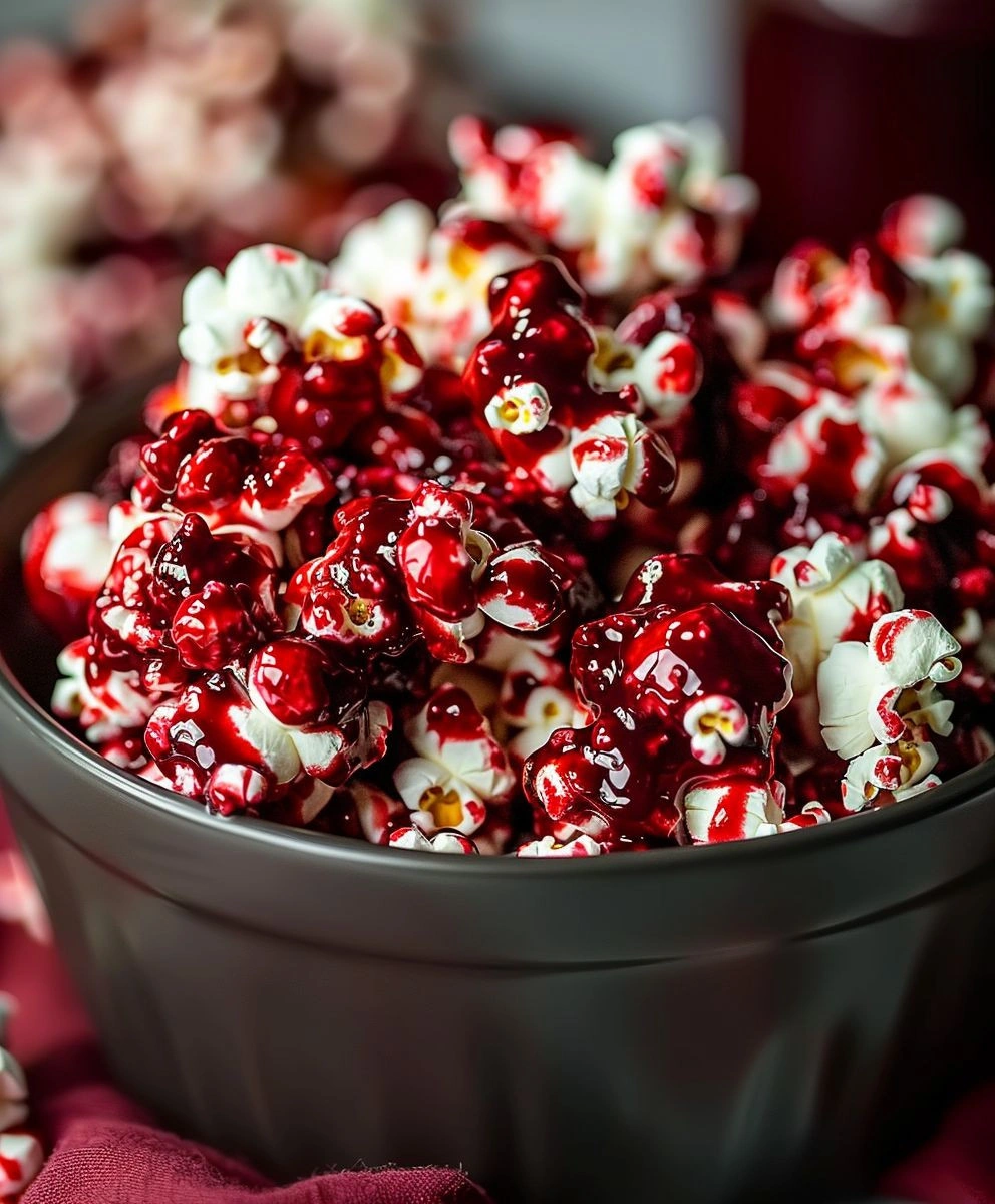 Bloody Red Velvet Popcorn: A Spooky Sweet Treat Recipe image 3