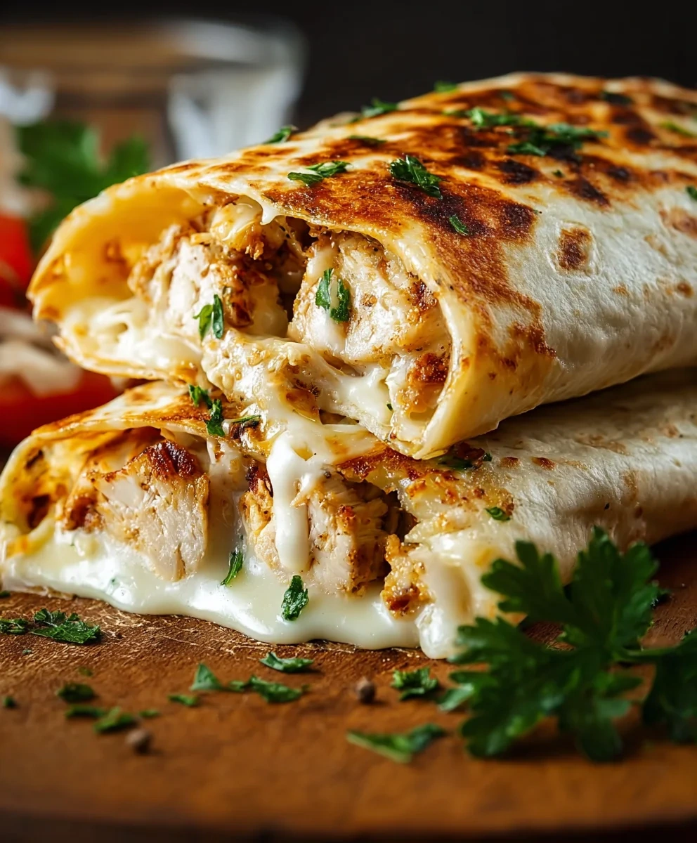 Cheesy Garlic Chicken Wraps image 2