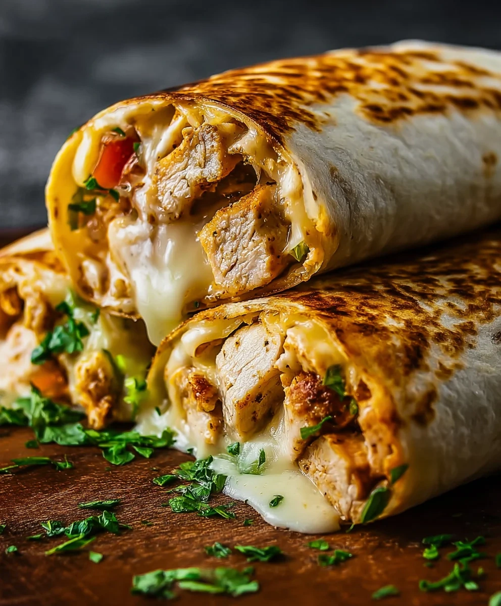 Cheesy Garlic Chicken Wraps image 2