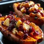 Cranberry Apple Twice Baked Sweet Potatoes