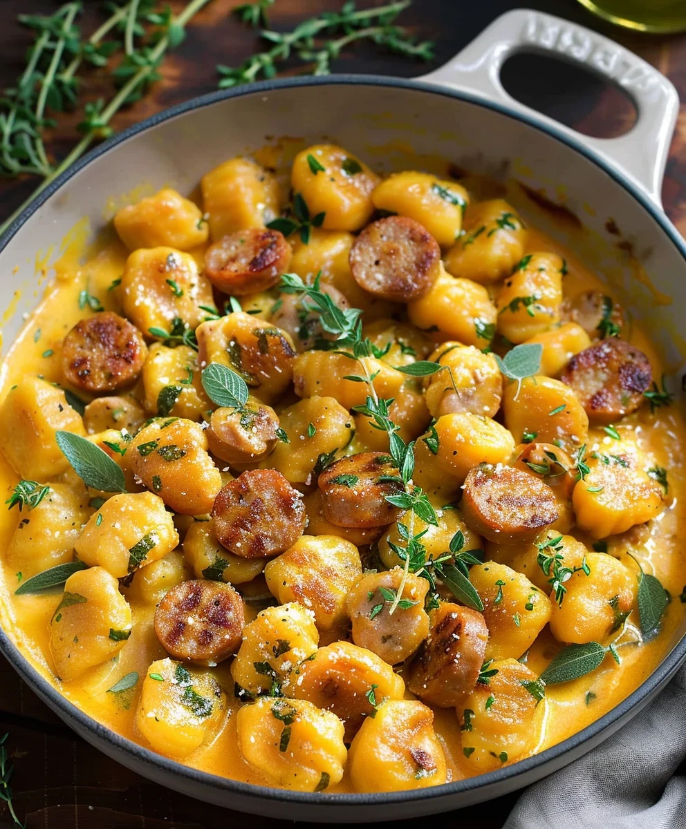 Creamy Butternut Squash Gnocchi With Savory Sausage