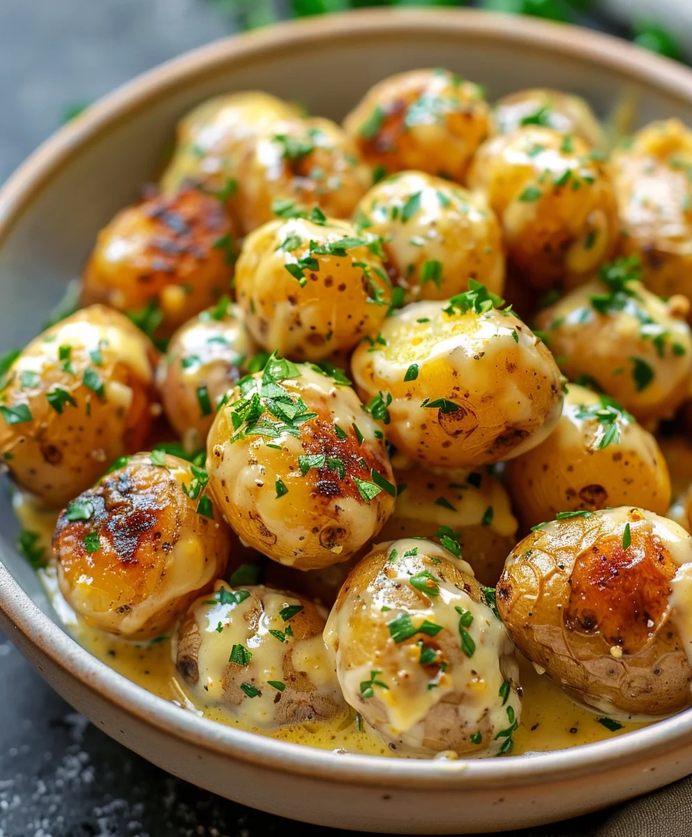 Creamy Garlic Sauce Baby Potatoes image 2