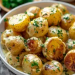 Creamy Garlic Sauce Baby Potatoes