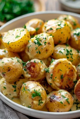 Creamy Garlic Sauce Baby Potatoes