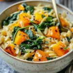Creamy Orzo with Roasted Butternut Squash & Spinach