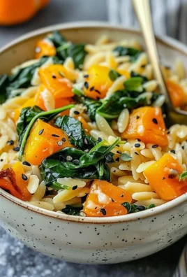 Creamy Orzo with Roasted Butternut Squash & Spinach