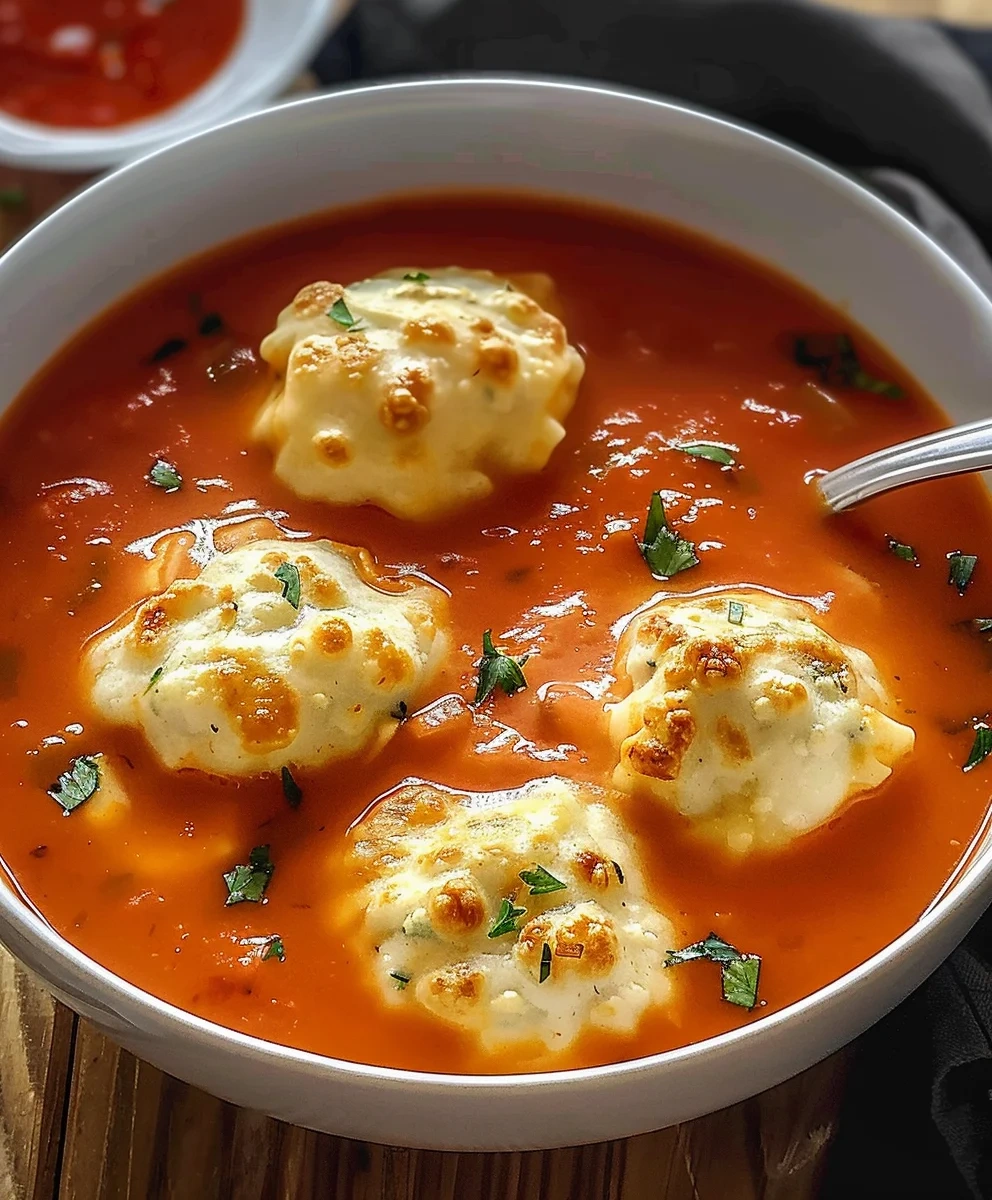 Creamy Tomato Soup with Cheese Dumplings image 2