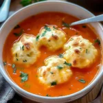 Creamy Tomato Soup with Cheese Dumplings