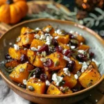 Crispy Honey Roasted Butternut Squash with Cranberries & Feta