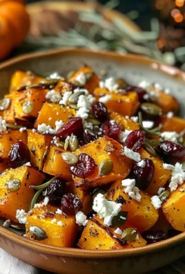 Crispy Honey Roasted Butternut Squash with Cranberries & Feta