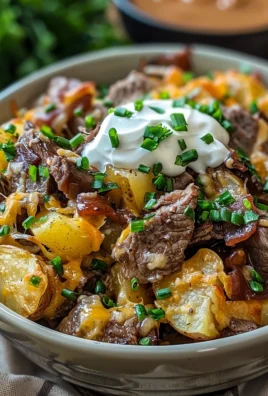 Crockpot Loaded Steak And Potato Bake