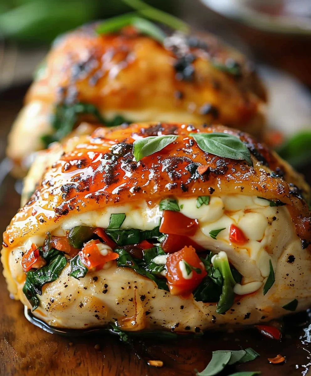 Delicious Roasted Red Pepper Mozzarella Stuffed Chicken image 2