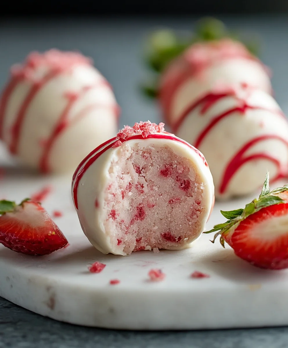 Delicious Strawberry Cheesecake Protein Balls image 3