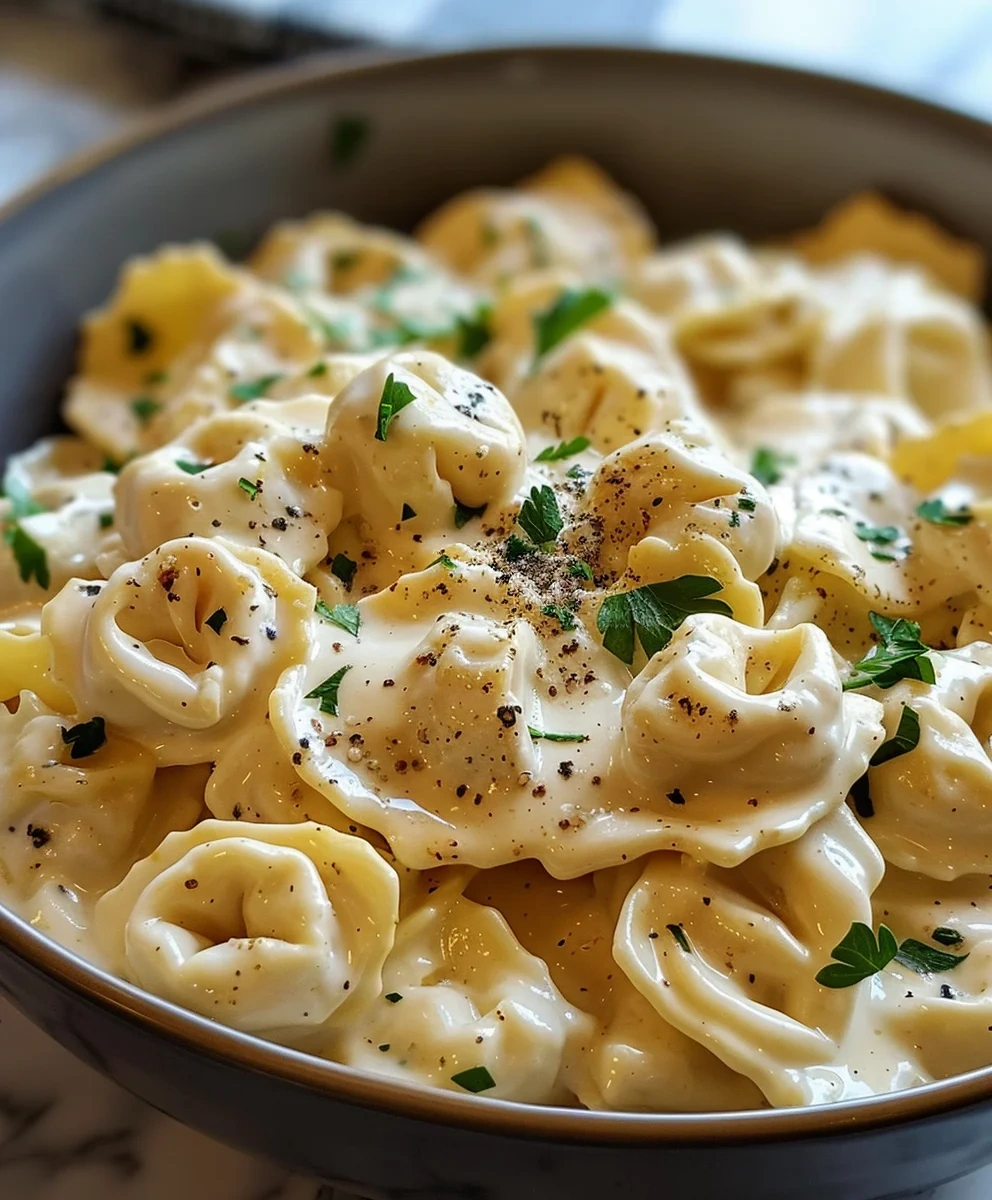 Easy Crockpot Chicken Alfredo Tortellini Recipe image 2