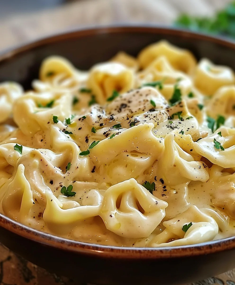 Easy Crockpot Chicken Alfredo Tortellini Recipe
