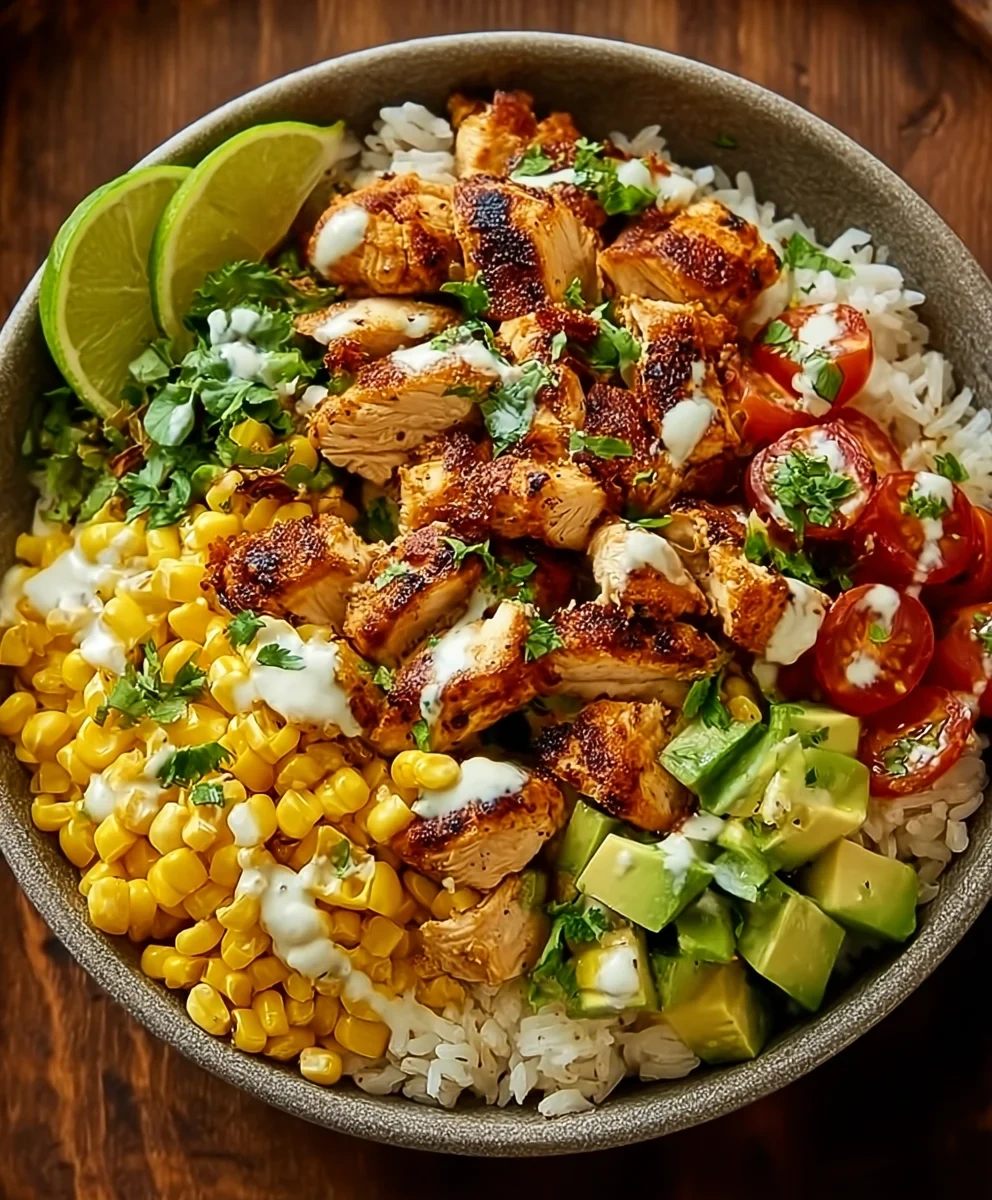 Effortless Creamy Street Corn Chicken Rice Bowl Recipe image 2