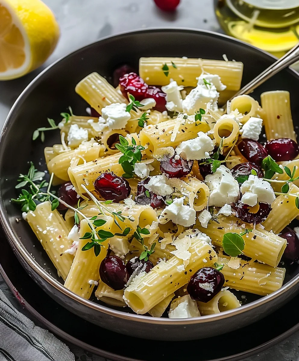 Feta Cranberry Rigatoni Salad With Lemon Vinaigrette image 2