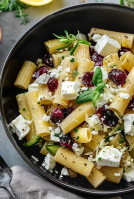 Feta Cranberry Rigatoni Salad With Lemon Vinaigrette