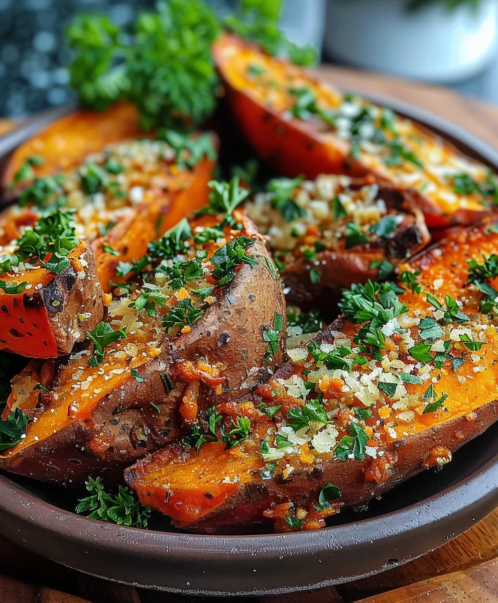 Garlic Parmesan Sweet Potato Wedges image 2