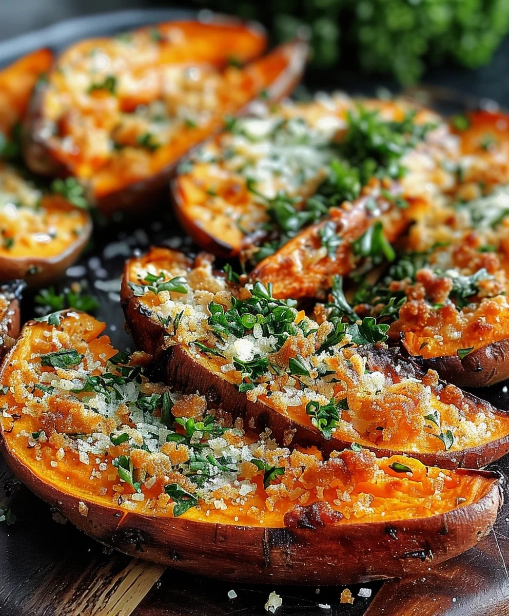 Garlic Parmesan Sweet Potato Wedges image 3