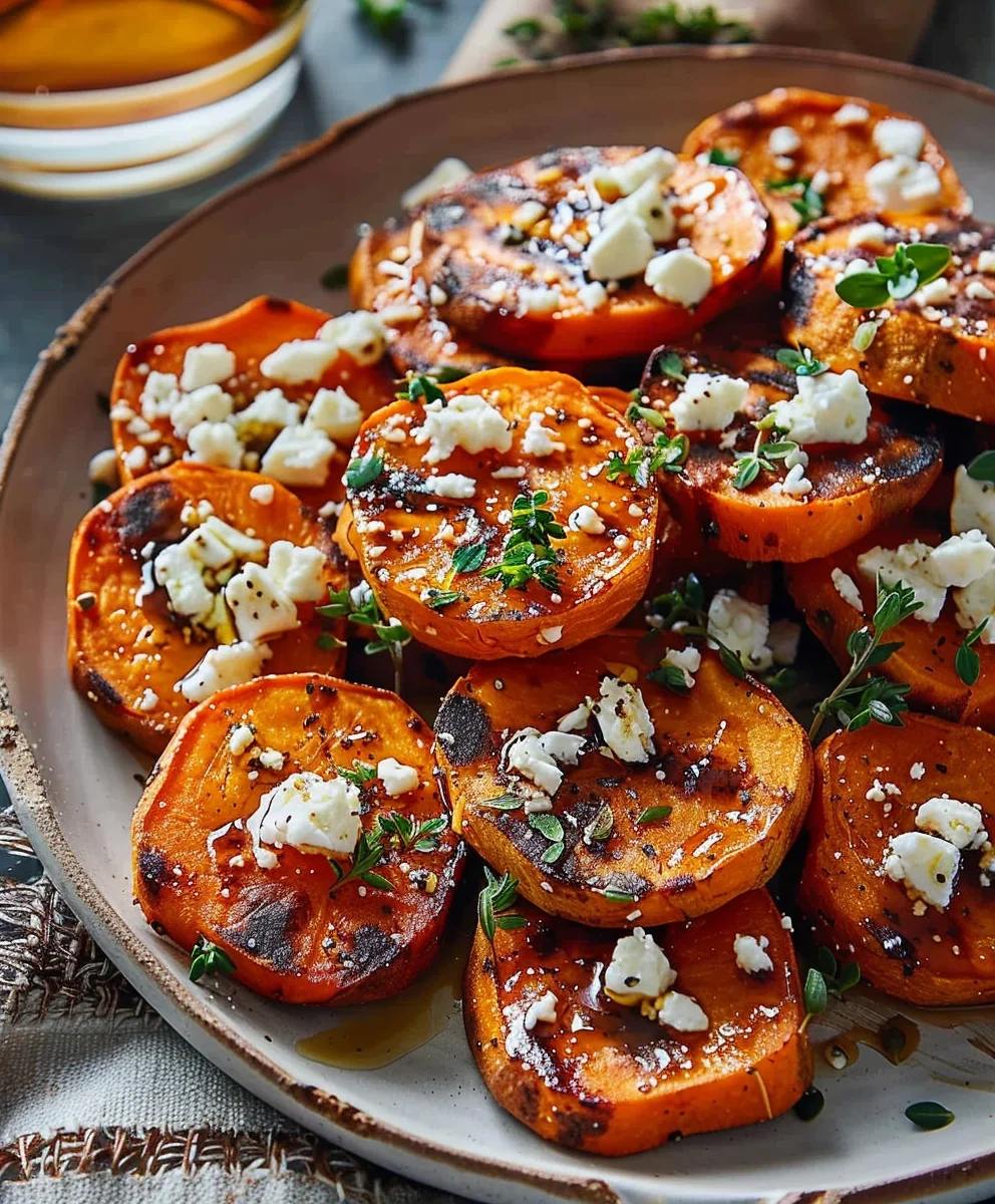 Honey Feta Sweet Potato Rounds