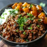Hot Honey Ground Beef Bowl