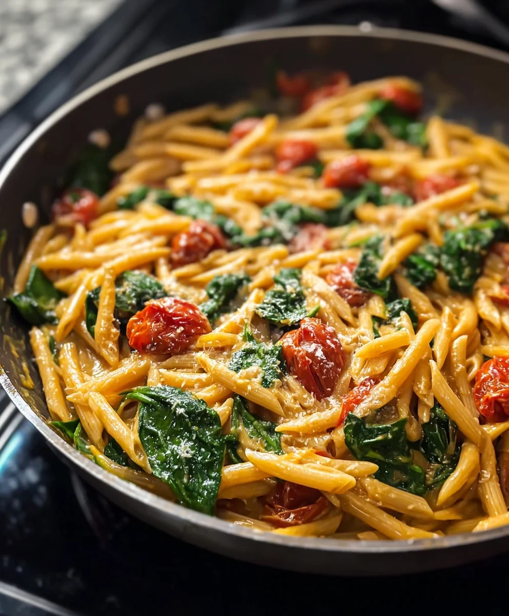 One Pot Spinach Tomato Pasta image 2