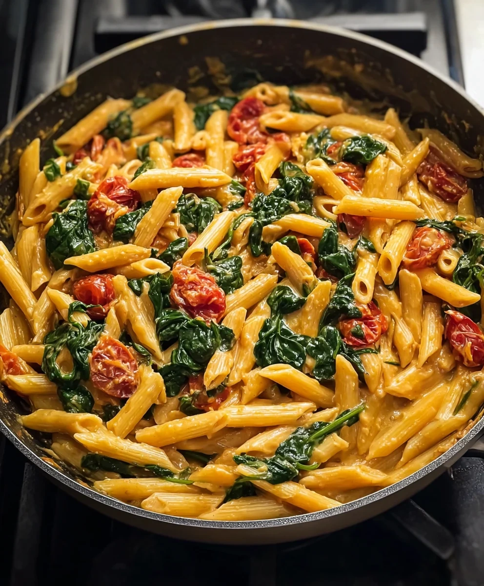 One Pot Spinach Tomato Pasta image 3