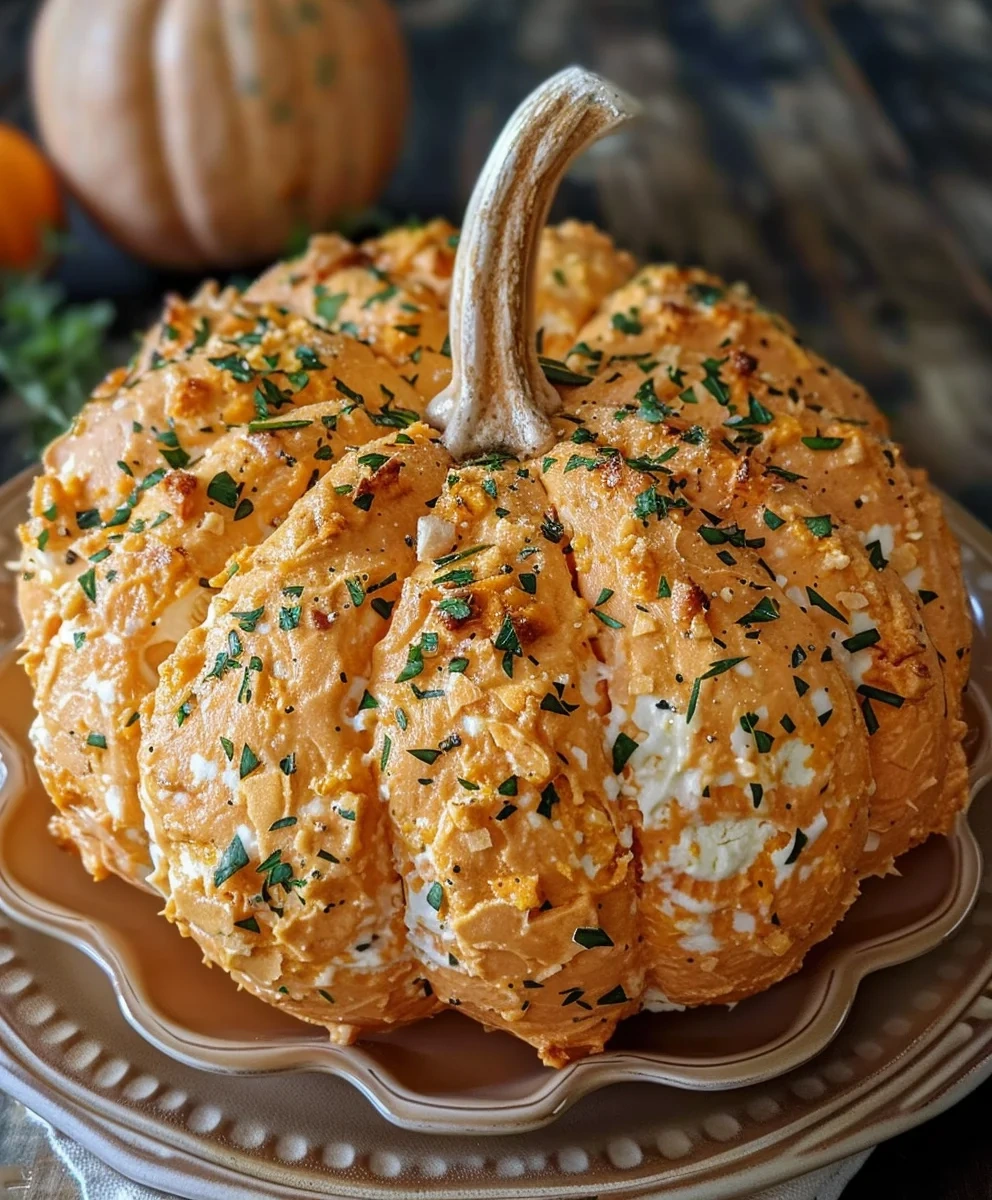 Pumpkin Shaped Cheese Ball Recipe image 3