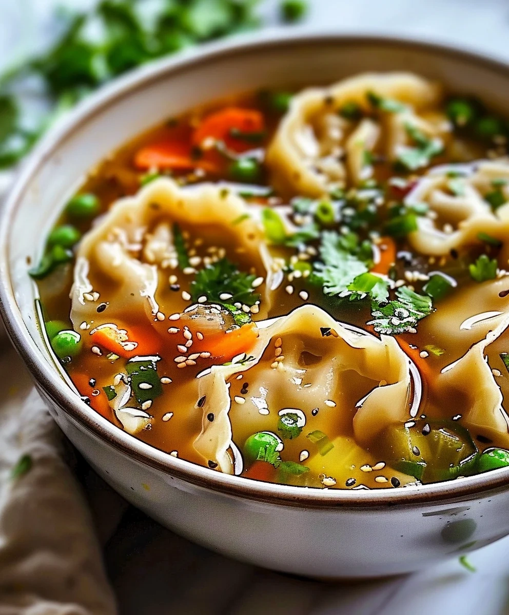 Quick & Easy Asian Beef Dumpling Potsticker Soup image 2