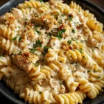 The Best Crockpot Garlic Parmesan Chicken Pasta Recipe
