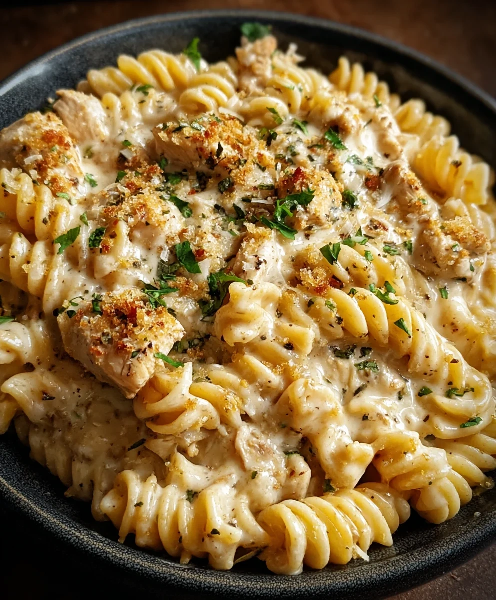 The Best Crockpot Garlic Parmesan Chicken Pasta Recipe