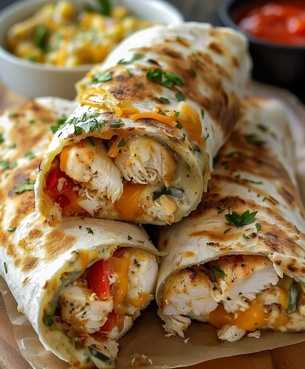 Ultimate Cheesy Garlic Chicken Wraps - Quick Family Meal image 2
