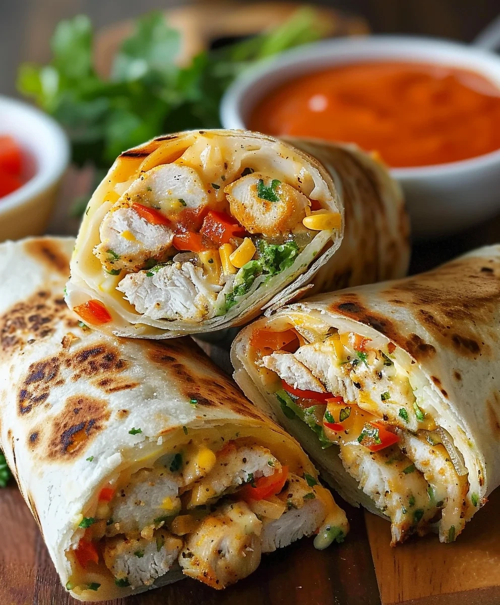 Ultimate Cheesy Garlic Chicken Wraps - Quick Family Meal
