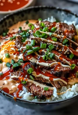 Ultimate Korean BBQ Steak Bowls + Spicy Cream Sauce