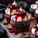 Vampire Bite Halloween Cupcakes
